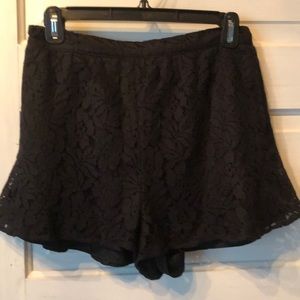 Black lace shorts